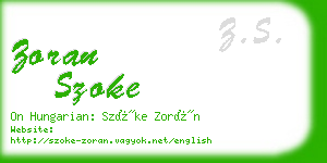 zoran szoke business card